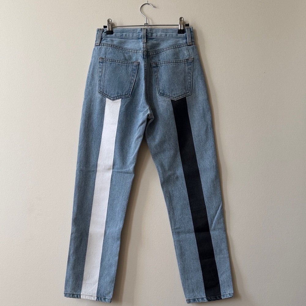 Still Here painted denim